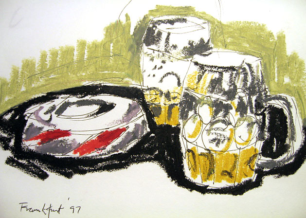 Beer and oil pastels